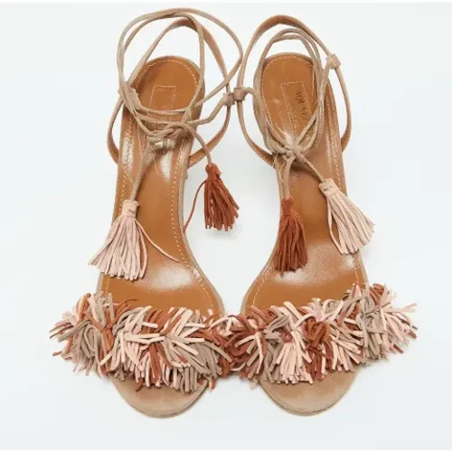 Pre-owned Suede sandals , female, Sizes: 4 UK - Aquazzura Pre-owned - Modalova