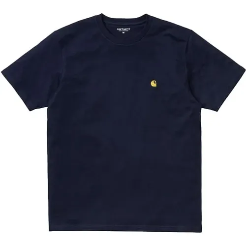 Chase S/S T-Shirt Navy Sommer 2021 , Herren, Größe: M - Carhartt WIP - Modalova