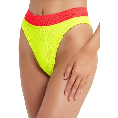 Neon Gelbe High-Waisted Bikini Unterteil - Bond-Eye - Modalova