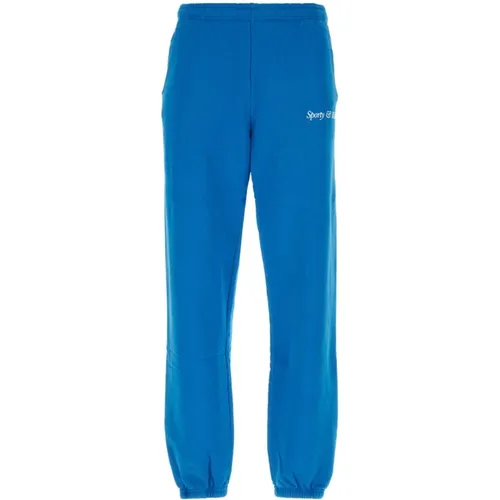 Cerulean blaue Baumwoll-Jogger , Herren, Größe: M - Sporty & Rich - Modalova