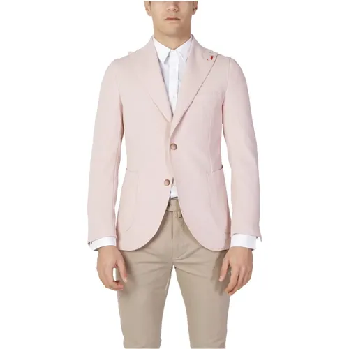 Rosa Blazer Knopfverschluss Revers , Herren, Größe: S - Mulish - Modalova