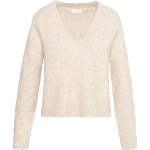 HÉST, V-neck Knitwear, female, , Size: M Soft V-Neck Pernille Sweater - Hést - Modalova