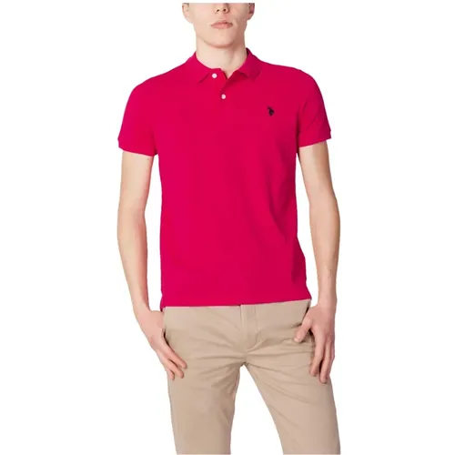 Polo Shirts, male, , Size: M Fuchsia Polo Shirt for Men - U.s. Polo Assn. - Modalova