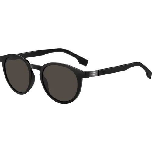 Schwarze/Graue Sonnenbrille , Herren, Größe: 51 MM - Hugo Boss - Modalova