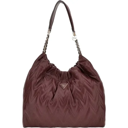 Burgunder Synthetische Damen Shopper , Damen, Größe: ONE Size - Guess - Modalova