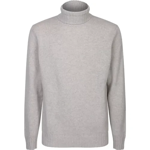 Weiße Kaschmir-High-Neck-Pullover , Herren, Größe: XL - Dell'oglio - Modalova