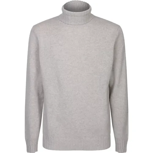 White Cashmere High Neck Sweater , male, Sizes: L, XL - Dell'oglio - Modalova