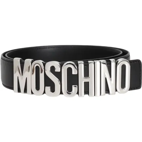 Schwarzer Gürtel mit Logo-Buchstaben - Moschino - Modalova