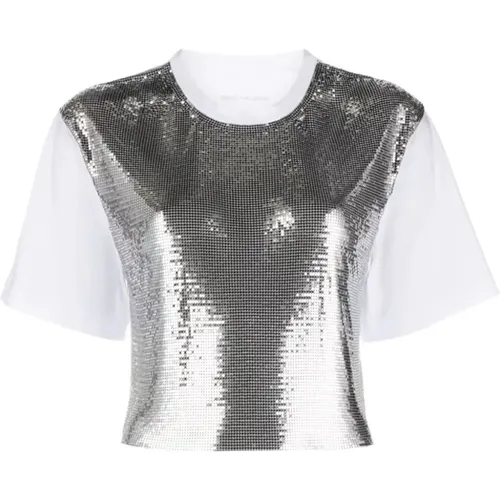 Silver White Haut Top , female, Sizes: S, M - Paco Rabanne - Modalova