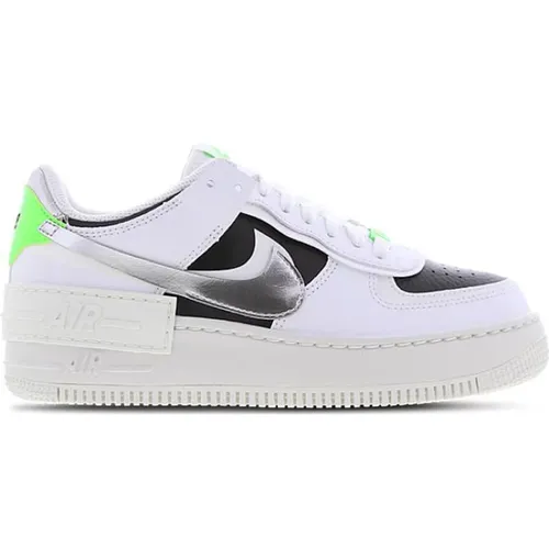 White Black Neon Green Shadow Sneakers , female, Sizes: 6 1/2 UK - Nike - Modalova
