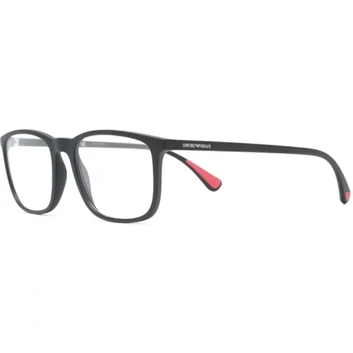 Klassische Schwarze Optische Brille , Herren, Größe: 55 MM - Emporio Armani - Modalova