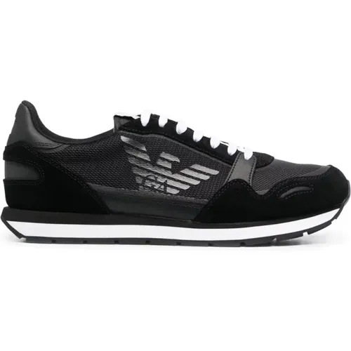 Schwarze Casual Sneakers für Männer , Herren, Größe: 44 EU - Emporio Armani - Modalova