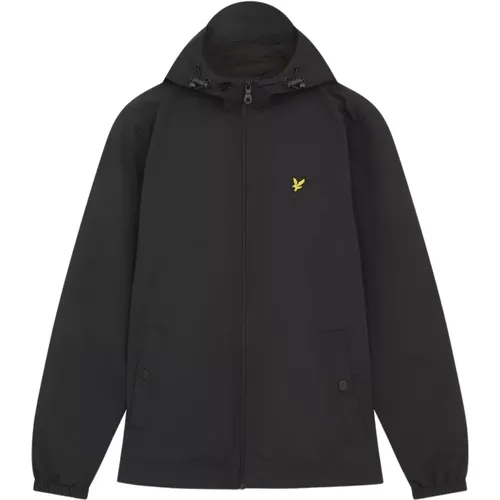 Light Jackets, male, , Size: L Jackets Zip Through Hooded Jacket - Lyle & Scott - Modalova