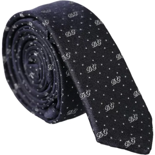 Ties, male, , Size: ONE SIZE DG Logo Silk Tie - Dolce & Gabbana - Modalova