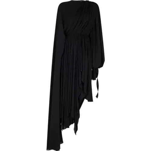 Schwarzes Drapiertes Kleid Aw23 - Balenciaga - Modalova