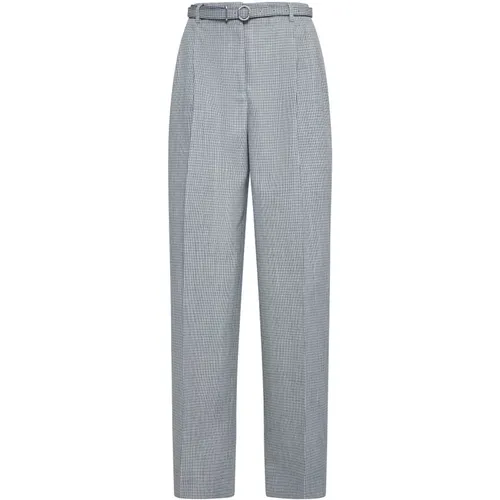 Grey Checkered Wool Trousers , female, Sizes: S - Jil Sander - Modalova