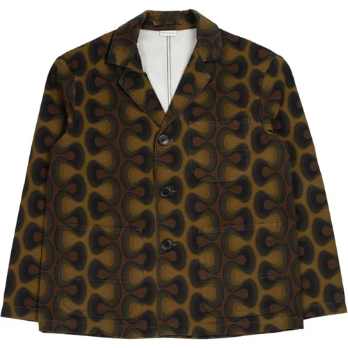 Cotton Work Jacket in Khaki , male, Sizes: M, L - Dries Van Noten - Modalova
