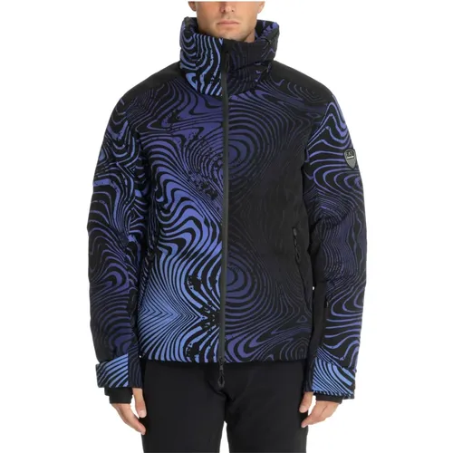 Ski Jackets, male, , Size: M Abstract Multicolour Ski Jacket - Emporio Armani EA7 - Modalova