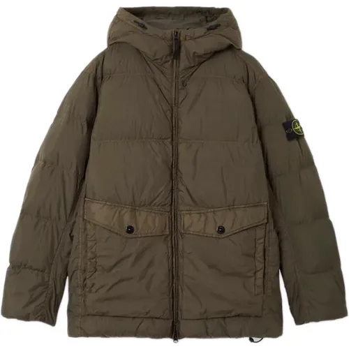 Winter Jackets, male, , Size: S Padded Hooded Coat - Stone Island - Modalova