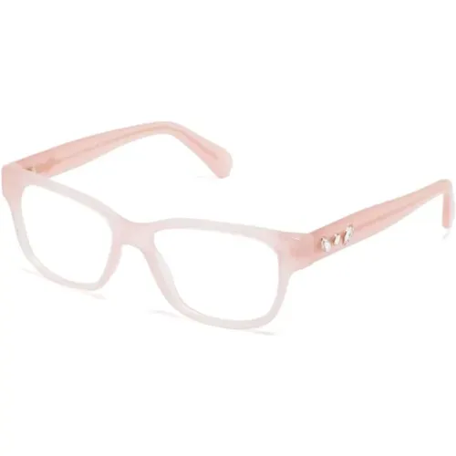 Rosa Optische Brille Stilvoll und vielseitig , Damen, Größe: 52 MM - Swarovski - Modalova