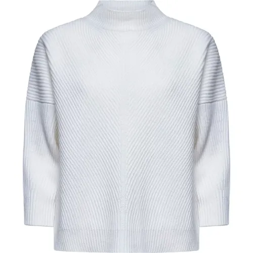 Eles Mock Neck Pullover in Weiß , Damen, Größe: L - Max Mara Studio - Modalova