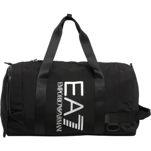 Weekend Bags, male, , Size: ONE SIZE Adjustable Gym Bag with Logo - Emporio Armani EA7 - Modalova