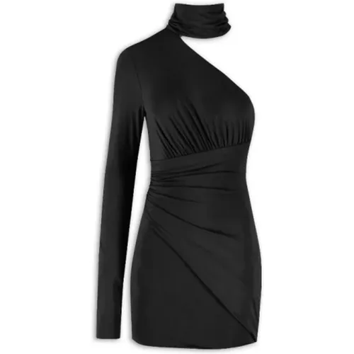 Schwarzes Mini One-Shoulder Lycra Kleid - Aniye By - Modalova