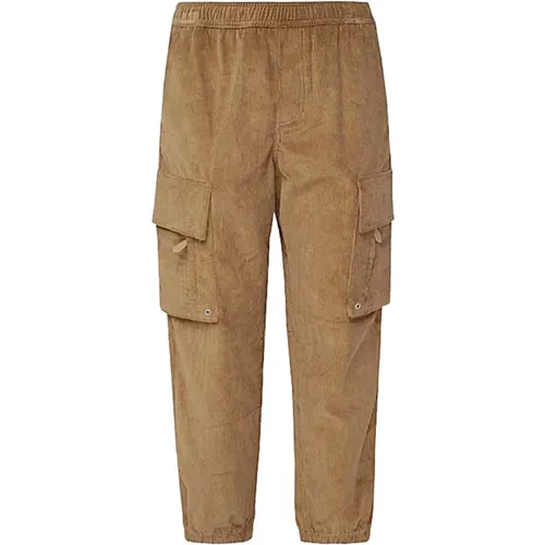 Straight Trousers, male, , Size: S Mens Javier Pants in Dark Camel - Burberry - Modalova