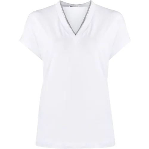 Weißes T-Shirt für Herren - BRUNELLO CUCINELLI - Modalova
