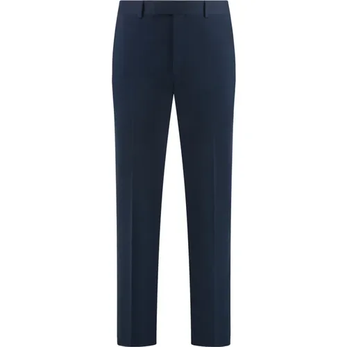 Suit Trousers, male, , Size: XL Cotton Gabardine Trouser with Web - Gucci - Modalova