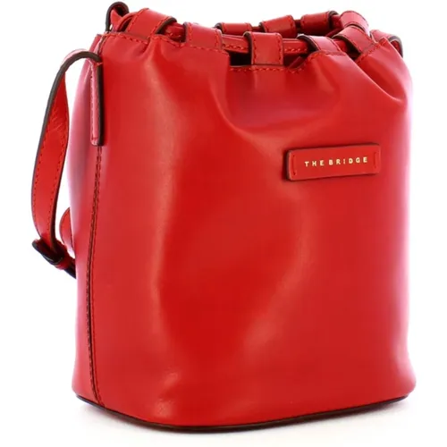 Bucket Bags, female, , Size: ONE SIZE Leather Bucket Bag with Internal Pocket - The Bridge - Modalova