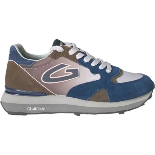 Sneakers, male, , Size: 8 US Blue Low Top Sneakers - Alberto Guardiani - Modalova