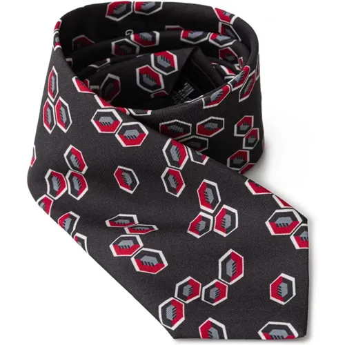 Ties, male, , Size: ONE SIZE Anthracite Silk Tie - Giorgio Armani - Modalova