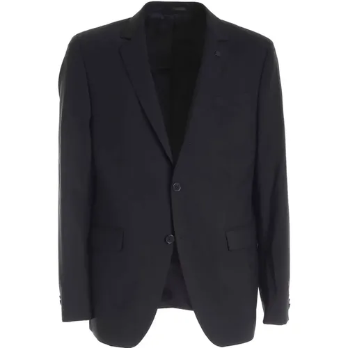 Blazers, male, , Size: M Two-Buttons Stretch Wool Jacket - Karl Lagerfeld - Modalova