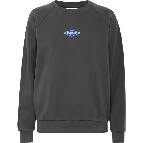 Raglan Crew Neck Sweatshirt Schwarz , Damen, Größe: XL - Ball - Modalova