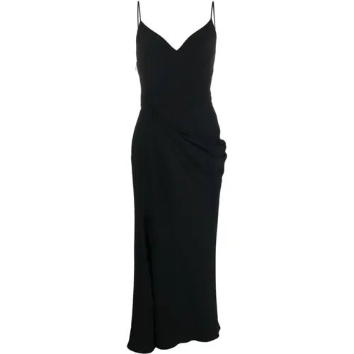 Draped V-Neck Gown with Front Slit , female, Sizes: XS - alexander mcqueen - Modalova