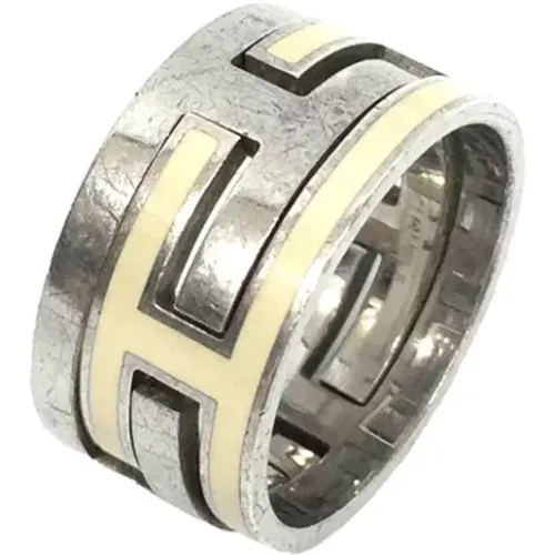 Pre-owned Silver Metal Hermes Ring , female, Sizes: ONE SIZE - Hermès Vintage - Modalova