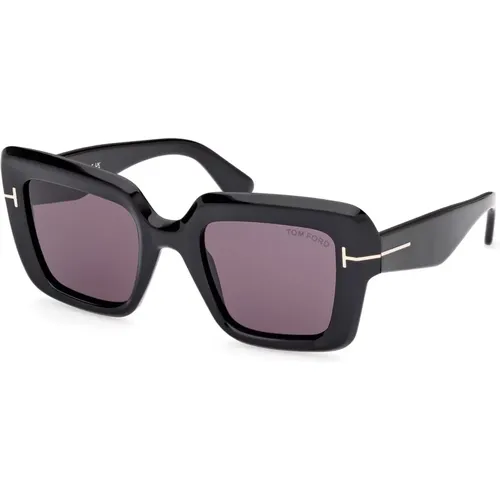 Schwarze Sonnenbrille Ft1157 Esme Modell , Damen, Größe: 50 MM - Tom Ford - Modalova