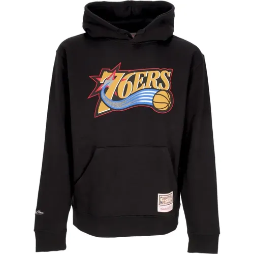 Hoodies, male, , Size: L Philadelphia 76ers Logo Hoodie - Mitchell & Ness - Modalova