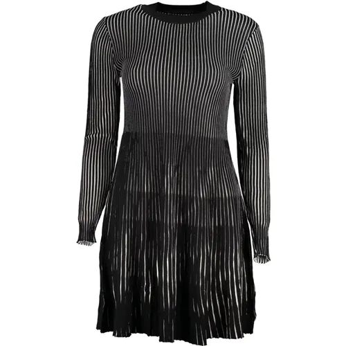 Kurzes Schwarzes Kleid Langarm Hoher Kragen , Damen, Größe: XL - Desigual - Modalova