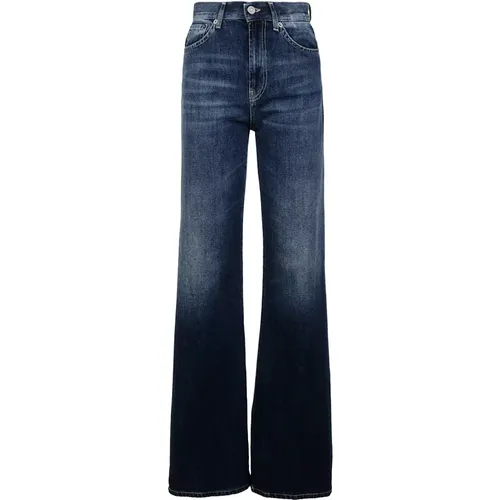 Amber Palazzo Jeans, Dunkle Waschung , Damen, Größe: W28 - Dondup - Modalova