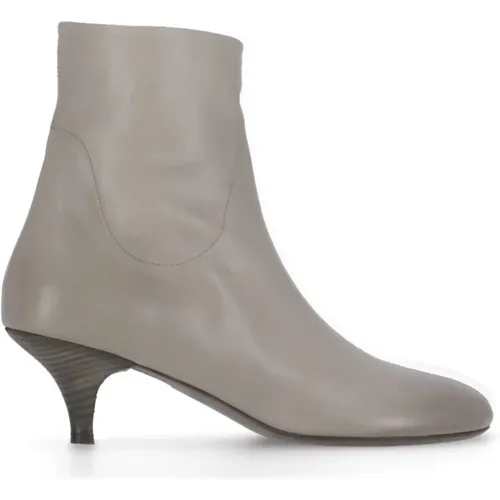 Grey Leather Ankle Boots for Women , female, Sizes: 5 1/2 UK, 5 UK - Marsell - Modalova