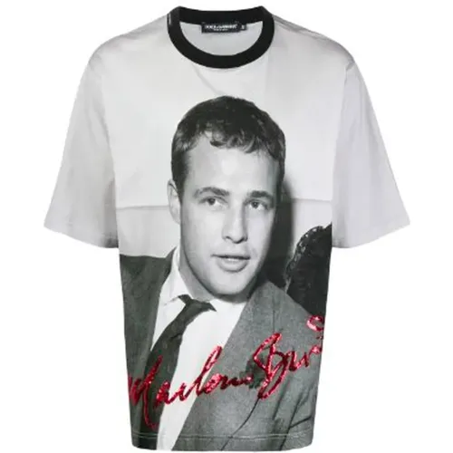 Marlon Brando T-Shirt for Men , male, Sizes: XS, S, L - Dolce & Gabbana - Modalova