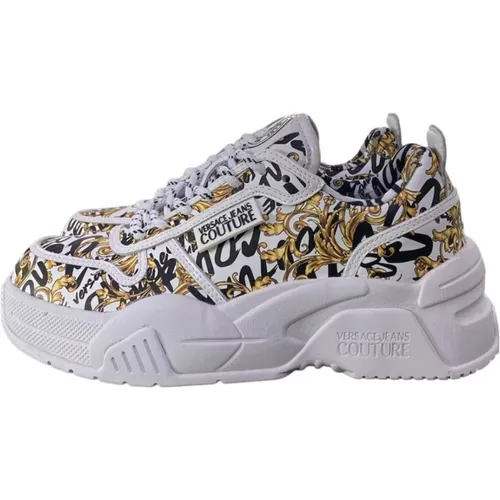 Logo Brush Couture Sneakers , Damen, Größe: 35 EU - Versace Jeans Couture - Modalova