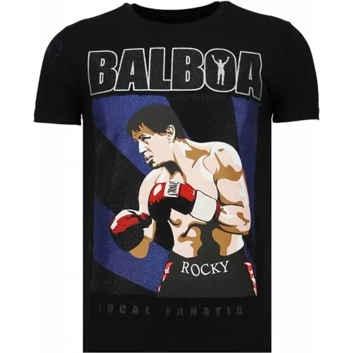 Balboa Rocky Rhinestone - Herren T-Shirt - 13-6223Z , Herren, Größe: XL - Local Fanatic - Modalova