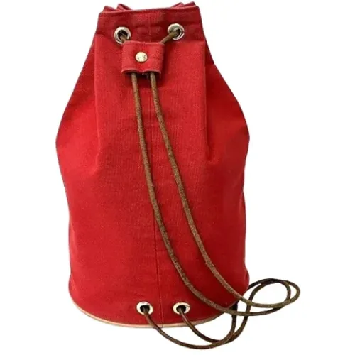 Pre-owned Bucket Bags, female, , Size: ONE SIZE Pre-owned Canvas shoulder-bags - Hermès Vintage - Modalova