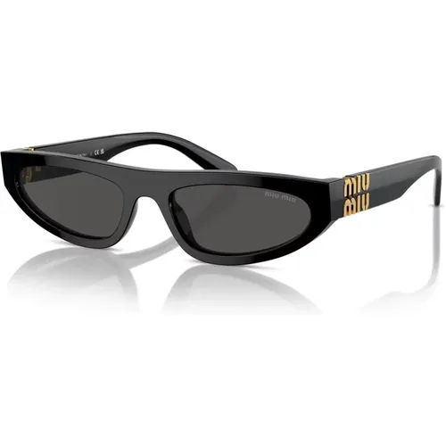Dark Grey Sonnenbrillen , Damen, Größe: 56 MM - Miu Miu - Modalova