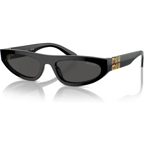 Dark Grey Sunglasses , female, Sizes: 56 MM - Miu Miu - Modalova