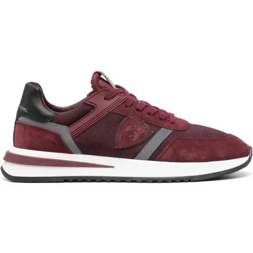 Sneakers, male, , Size: 8 US Burgundy Suede Sneaker - Philippe Model - Modalova