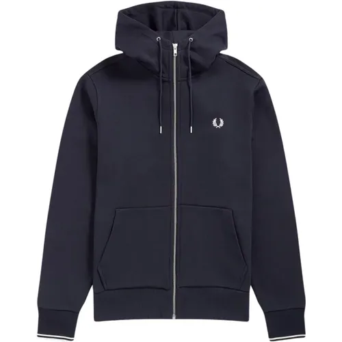 Zip-throughs, male, , Size: 2XL Hooded Zip Sweatshirt - Fred Perry - Modalova